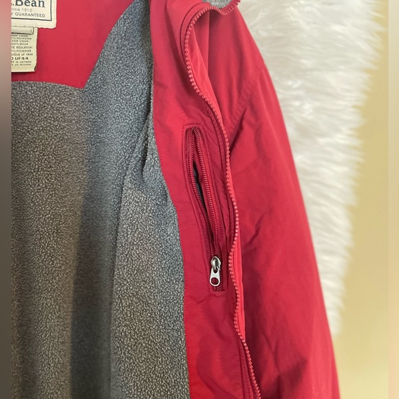 L.L. Bean Mens Vintage Nylon Full Zip Fleece Lined Red Jacket. Size XLT - Picture 11 of 14